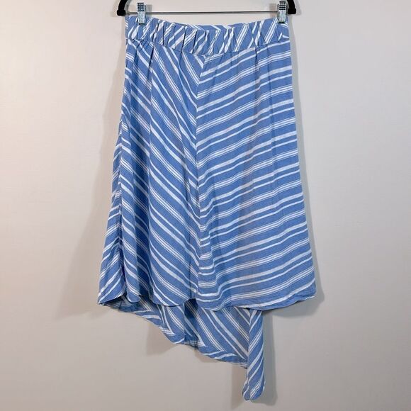 Fresh Produce Assymetric Hem Blue White Summer Beach Stretch Coastal Skirt Small - Picture 3 of 7